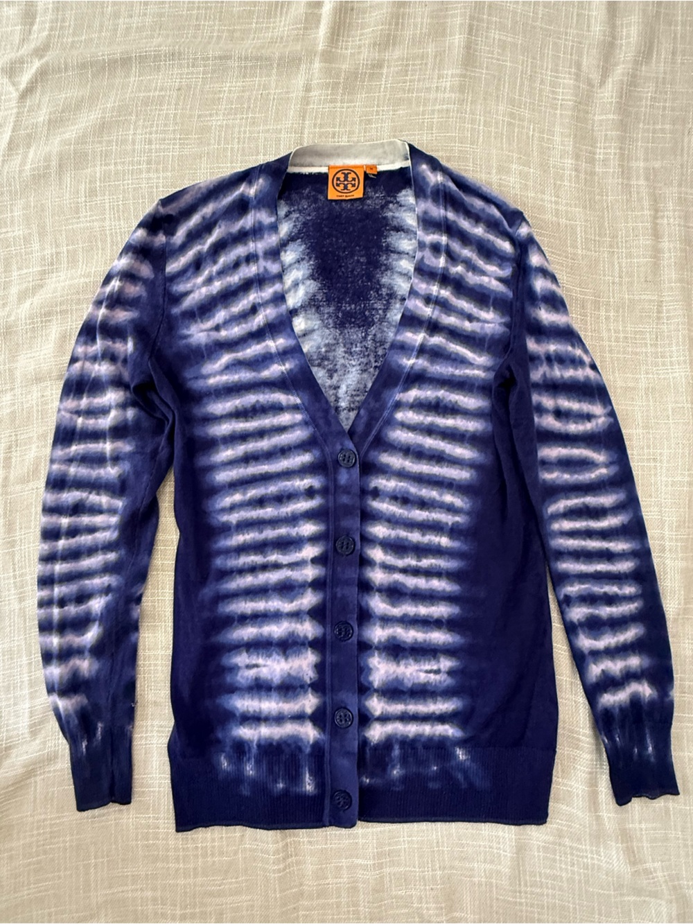 Tory Burch Purple Tie Dye Cardigan Sweater